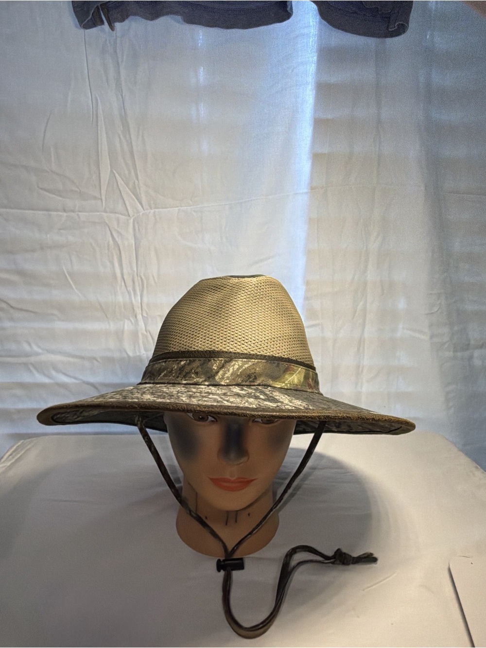 DPC Dorfman Pacific Hat Mens One Size RealTree Camo Mesh Safari Chin Strap